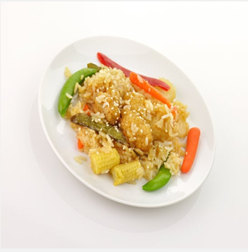 Semi-Home Cooked Orange Chicken Stir-Fry Rice